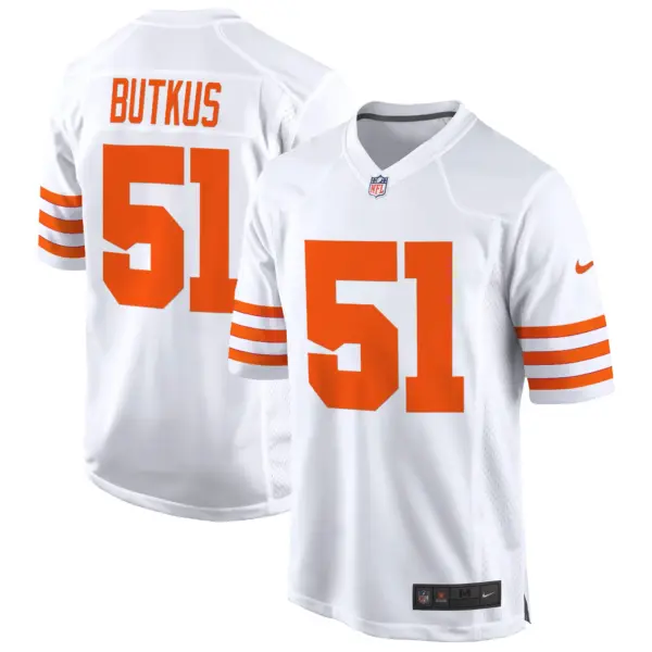 Mens Chicago Bears Throwback Game Jersey Dick Butkus Jersey White