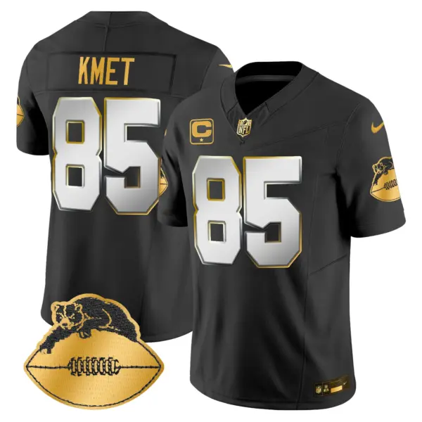 Mens Chicago Bears Throwback Gold Vapor Limited Jersey Cole Kmet Jersey Black Limited