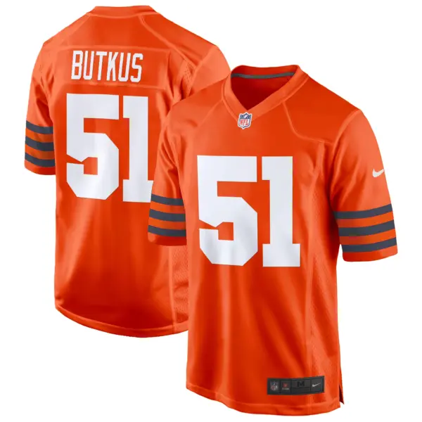 Mens Chicago Bears Throwback Game Jersey Dick Butkus Jersey Orange