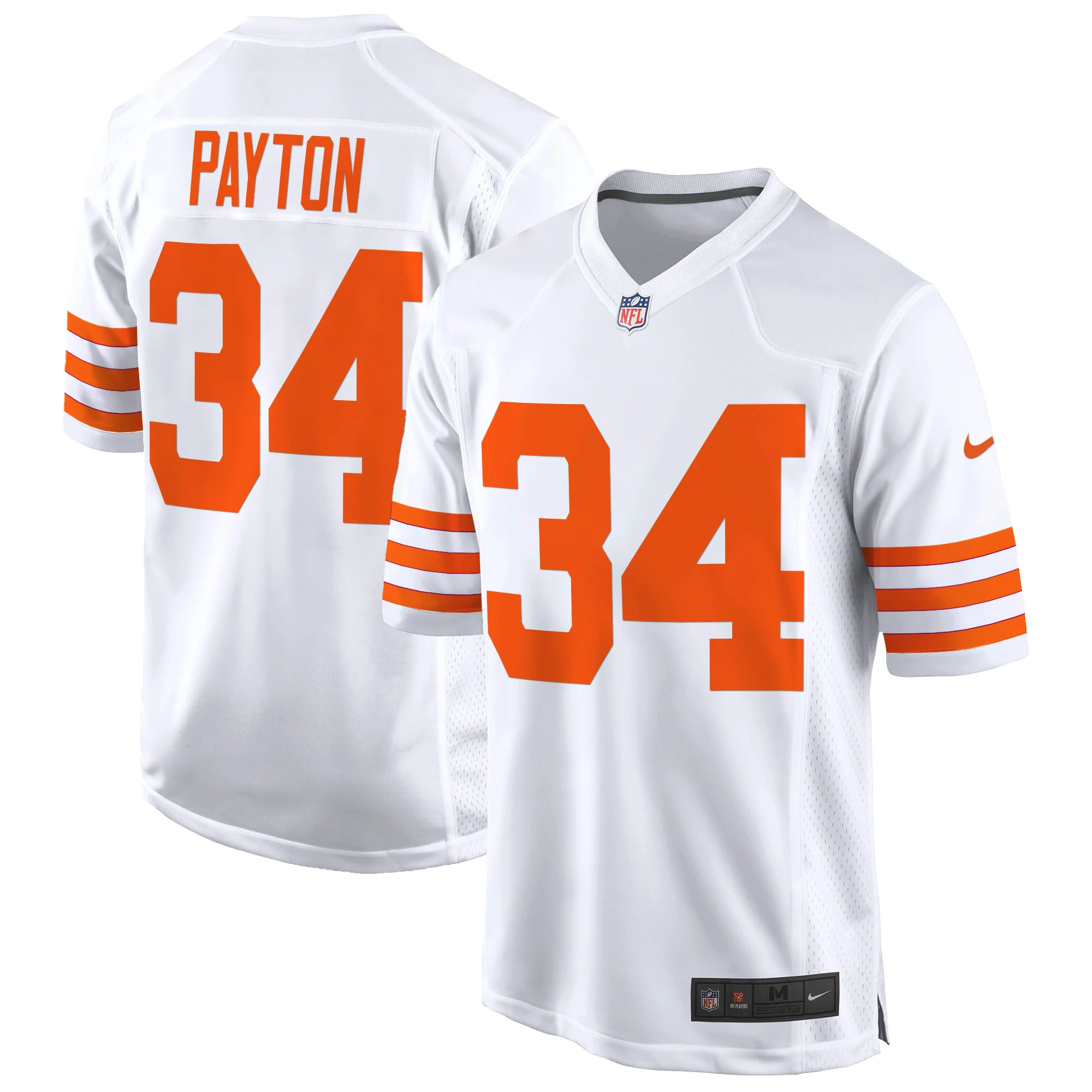 Mens Chicago Bears Throwback Game Jersey Walter Payton Jersey White