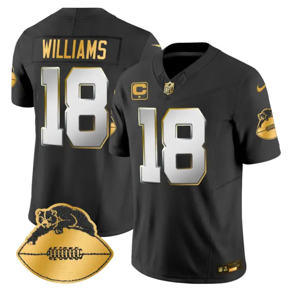 Mens Chicago Bears Throwback Gold Vapor Limited Jersey Caleb Williams Jersey Black Limited