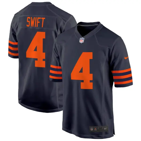 Mens Chicago Bears Throwback Game Jersey D’andre Swift Jersey Navy