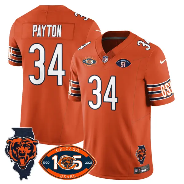 Mens Chicago Bears 1920 2025 The Chicago Bears Vapor Limited Jersey Walter Payon Jersey Orange