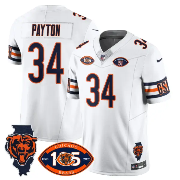 Mens Chicago Bears 1920 2025 The Chicago Bears Vapor Limited Jersey Walter Payon Jersey White