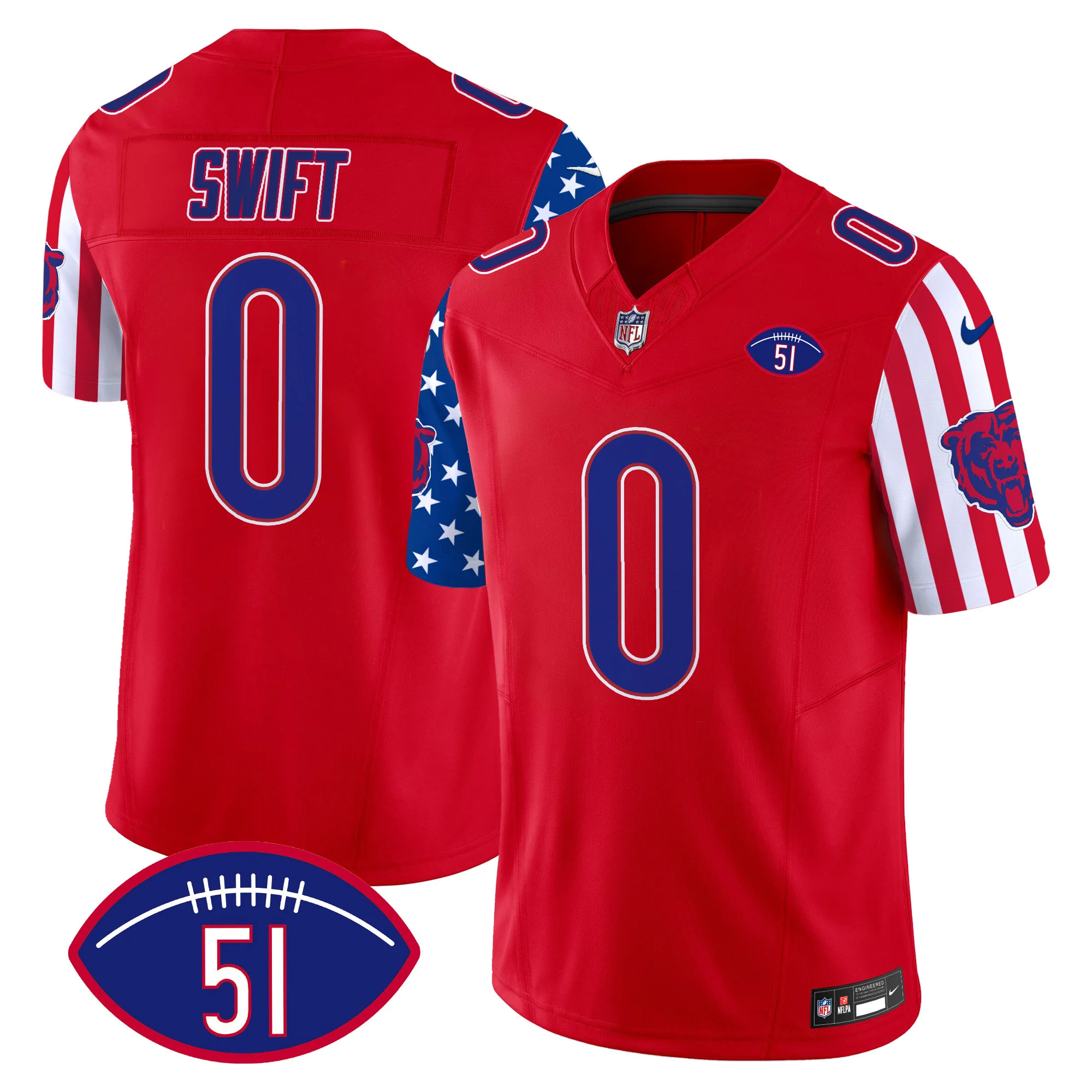 Mens Chicago Bears American Style Vapor Limited Jersey D’andre Swift Jersey Red