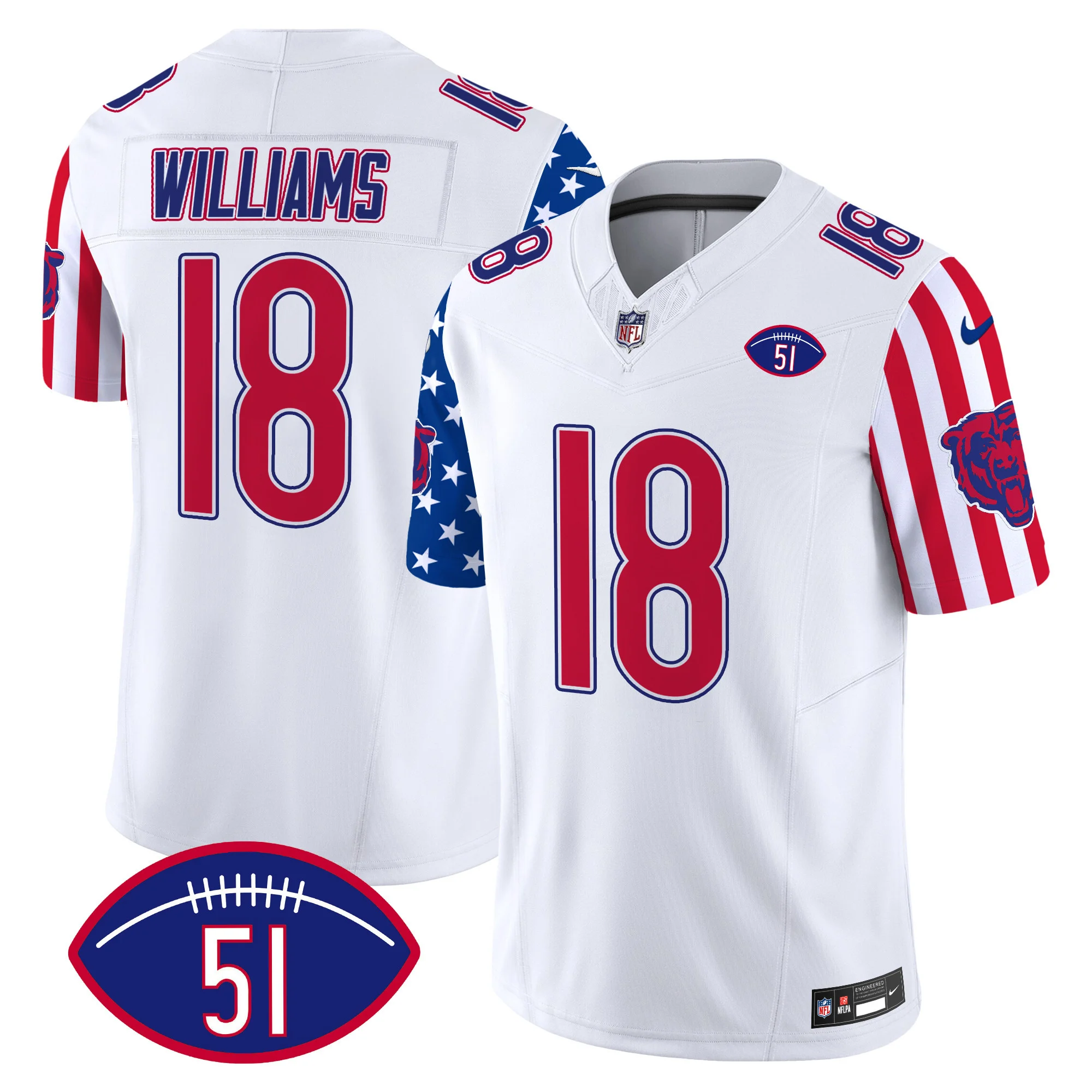 Mens Chicago Bears American Style Vapor Limited Jersey Caleb Williams Jersey White