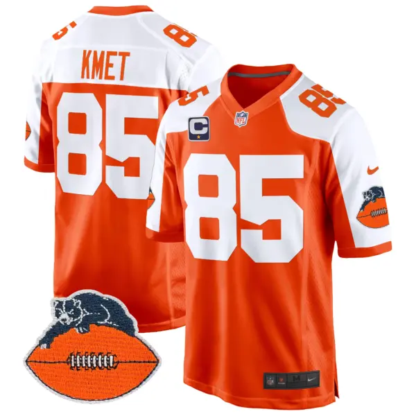 Mens Chicago Bears Throwback Game Jersey Cole Kmet Jersey Orange Alternate