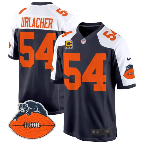 Mens Chicago Bears Throwback Game Jersey Brian Urlacher Jersey Navy Alternate
