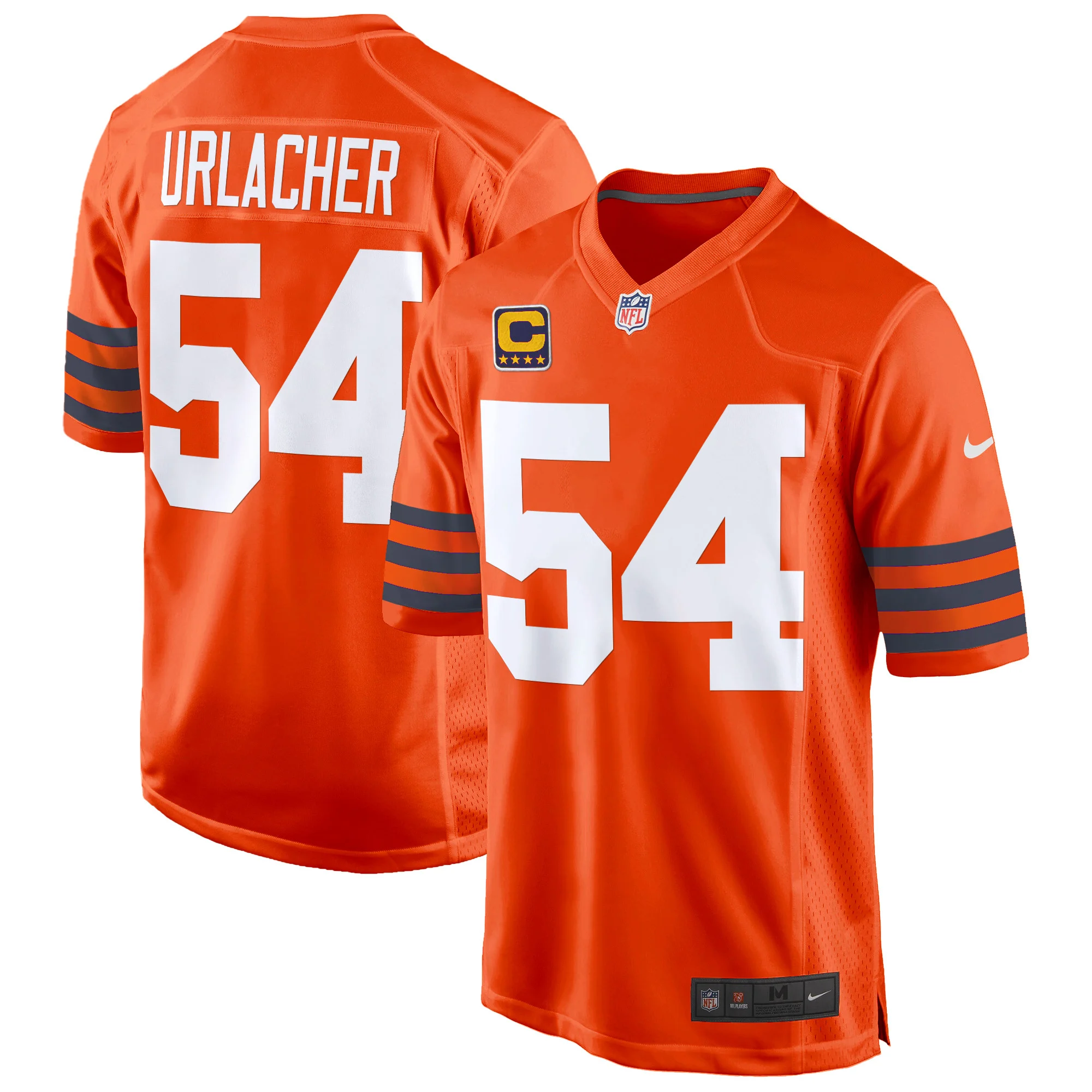 Mens Chicago Bears Throwback Game Jersey Brian Urlacher Jersey Orange