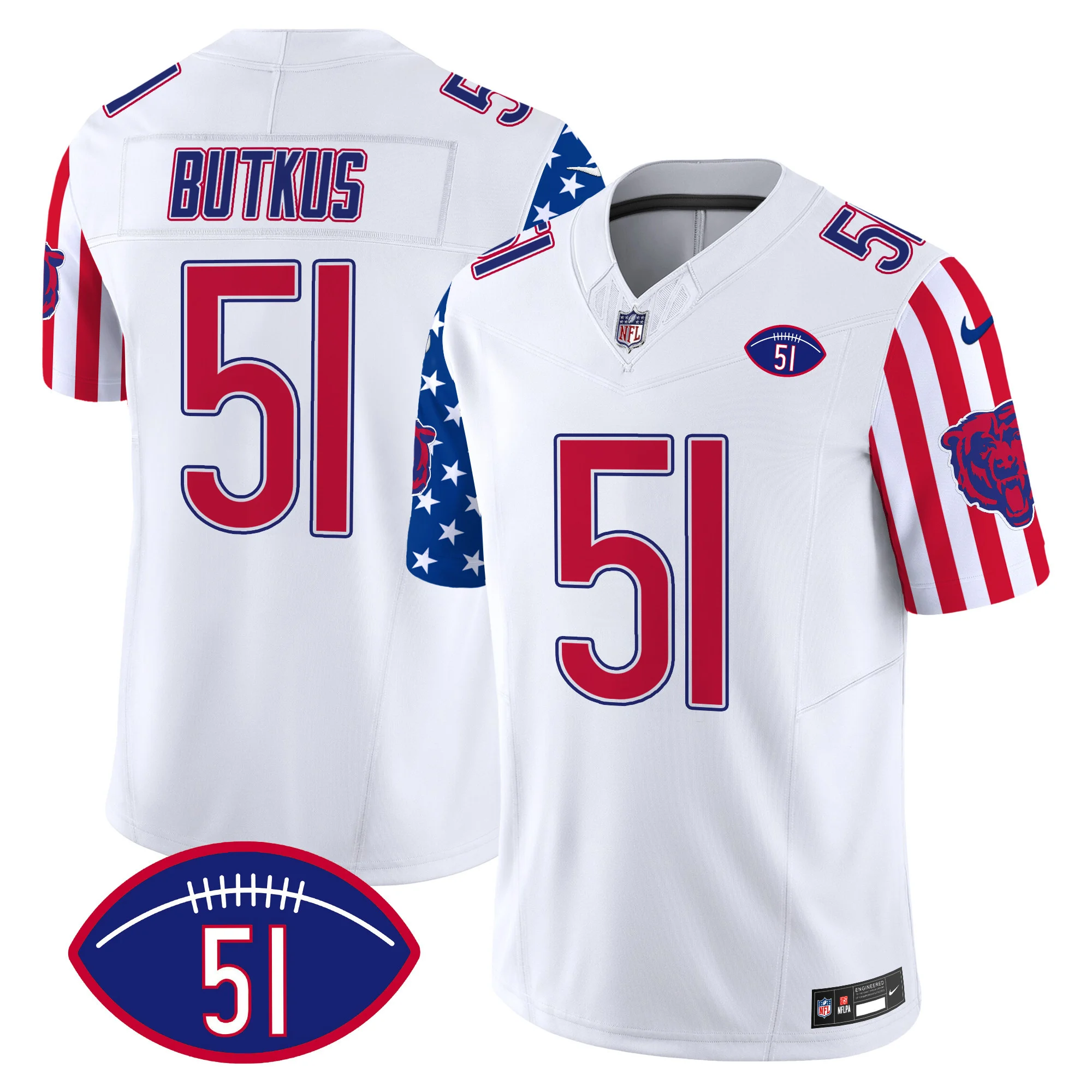 Mens Chicago Bears American Style Vapor Limited Jersey Dick Butkus Jersey White