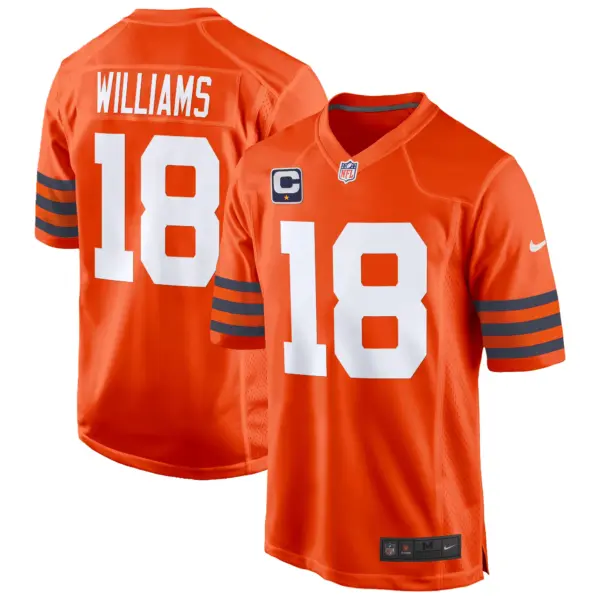 Mens Chicago Bears Throwback Game Jersey Caleb Williams Jersey Orange