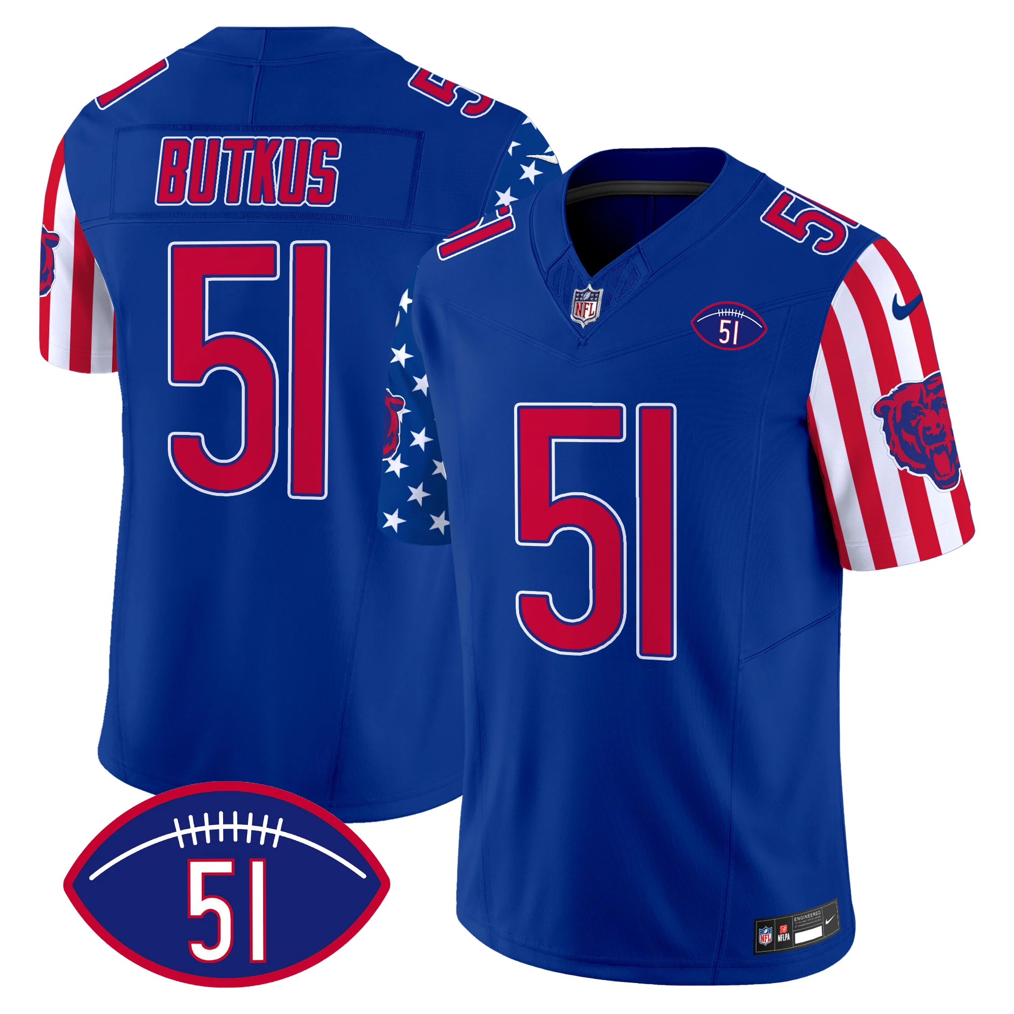 Mens Chicago Bears American Style Vapor Limited Jersey Dick Butkus Jersey Royal