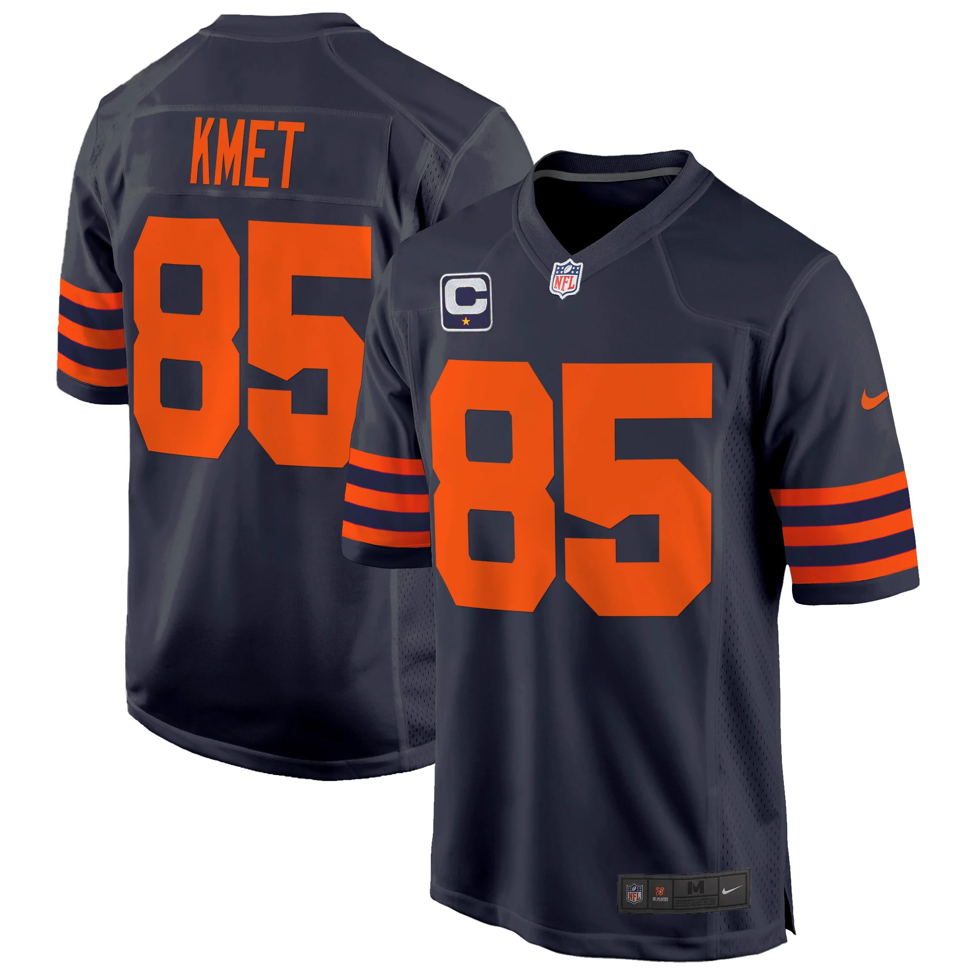 Mens Chicago Bears Throwback Game Jersey Cole Kmet Jersey Navy