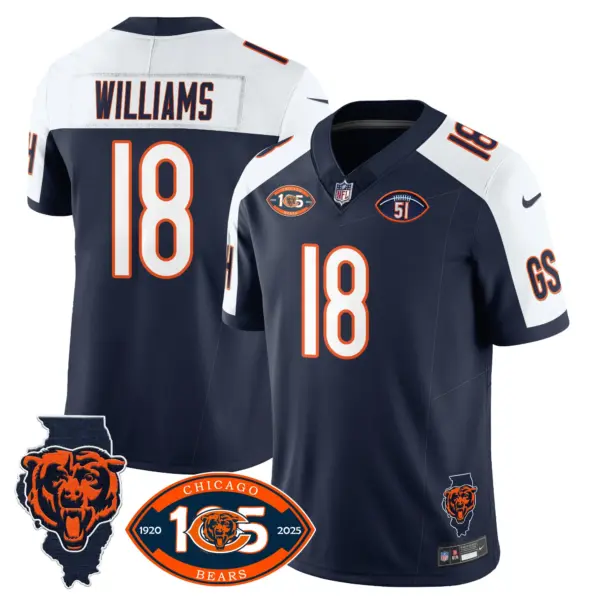 Mens Chicago Bears 1920 2025 The Chicago Bears Vapor Limited Jersey Caleb Williams Jersey Navy Alternate