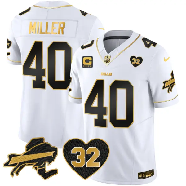 Mens Buffalo Bills OJ Simpson Patch Gold Vapor Limited Jersey Von Miller Jersey White Gold