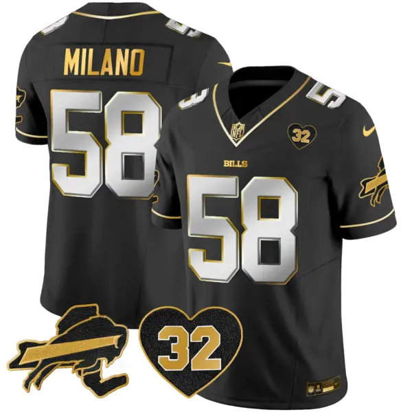 Mens Buffalo Bills OJ Simpson Patch Gold Vapor Limited Jersey Matt Milano Jersey Black Limited