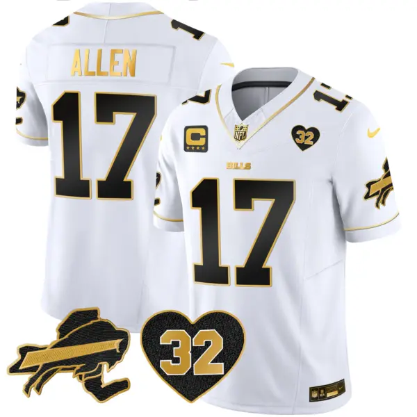 Mens Buffalo Bills OJ Simpson Patch Gold Vapor Limited Jersey Josh Allen Jersey White Gold