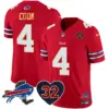 Mens Buffalo Bills OJ Simpson Patch Gold Trim Vapor Limited Jersey James Cook Jersey Red