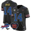 Mens Buffalo Bills OJ Simpson Patch Gold Trim Vapor Limited Jersey Stefon Diggs Jersey Black