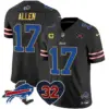 Mens Buffalo Bills OJ Simpson Patch Gold Trim Vapor Limited Jersey Josh Allen Jersey Black