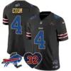 Mens Buffalo Bills OJ Simpson Patch Gold Trim Vapor Limited Jersey James Cook Jersey Black