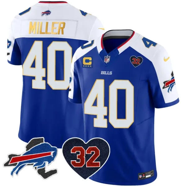 Mens Buffalo Bills OJ Simpson Patch Gold Trim Vapor Limited Jersey Von Miller Jersey Royal Alternate