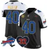 Mens Buffalo Bills OJ Simpson Patch Gold Trim Vapor Limited Jersey Von Miller Jersey Black Alternate