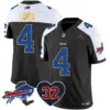 Mens Buffalo Bills OJ Simpson Patch Gold Trim Vapor Limited Jersey James Cook Jersey Black Alternate