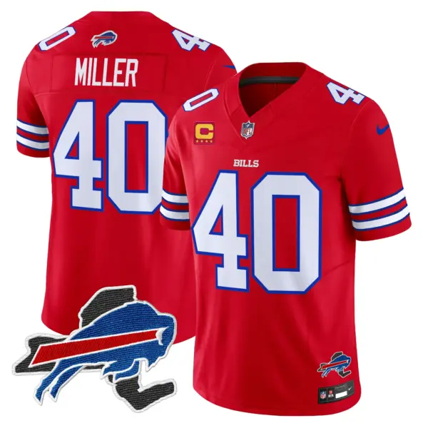 Mens Buffalo Bills New York Patch Vapor Limited Jersey V3 Von Miller Jersey Red