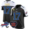 Mens Buffalo Bills OJ Simpson Patch Gold Trim Vapor Limited Jersey Josh Allen Jersey Black Alternate