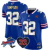 Mens Buffalo Bills OJ Simpson Patch Gold Trim Vapor Limited Jersey OJ Simpson Jersey Royal