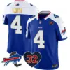 Mens Buffalo Bills OJ Simpson Patch Gold Trim Vapor Limited Jersey James Cook Jersey Royal Alternate