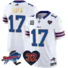 Mens Buffalo Bills OJ Simpson Patch Gold Trim Vapor Limited Jersey Josh Allen Jersey White