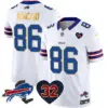 Mens Buffalo Bills OJ Simpson Patch Gold Trim Vapor Limited Jersey Dalton Kincaid Jersey White