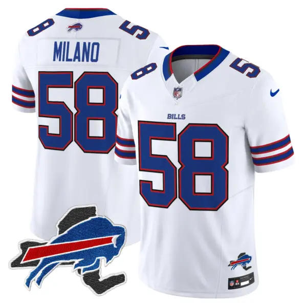 Mens Buffalo Bills New York Patch Vapor Limited Jersey V3 Matt Milano Jersey White