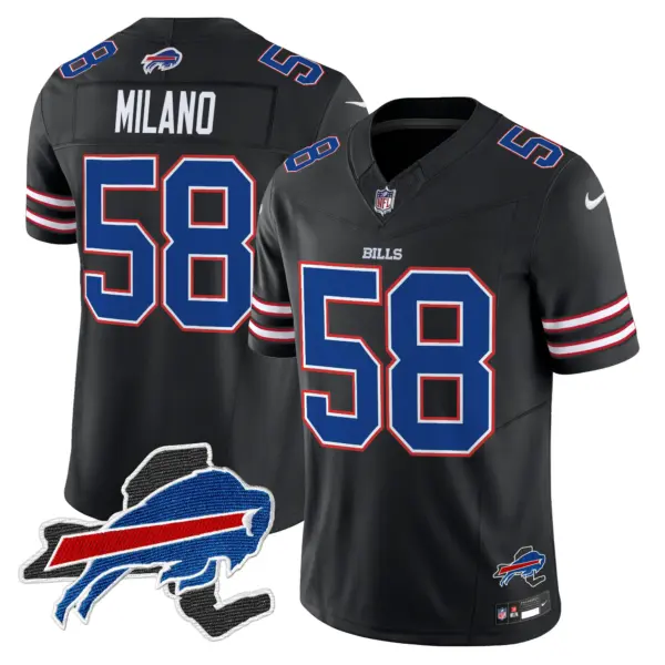 Mens Buffalo Bills New York Patch Vapor Limited Jersey V3 Matt Milano Jersey Black