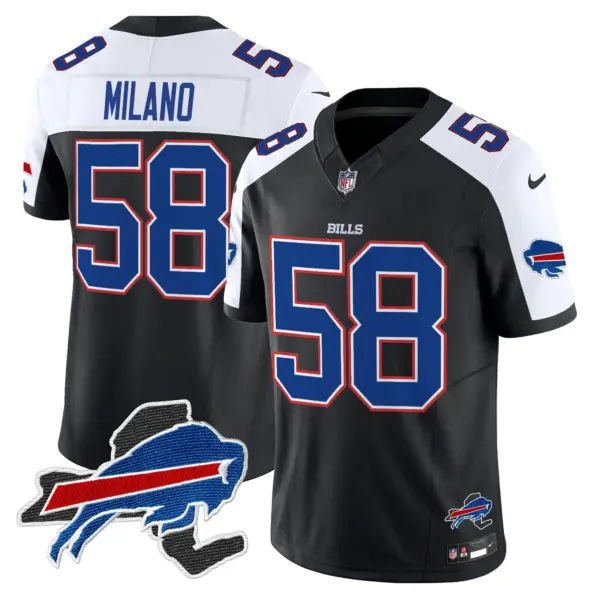 Mens Buffalo Bills New York Patch Vapor Limited Jersey V3 Matt Milano Jersey Black Alternate