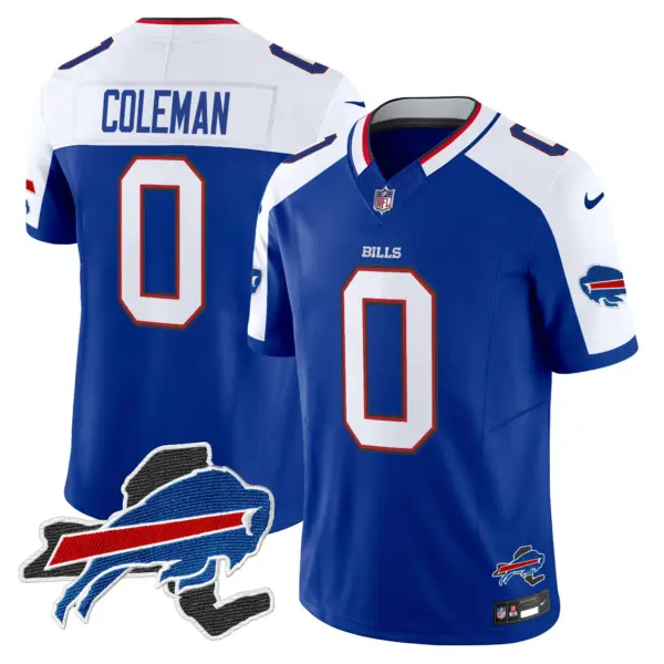 Mens Buffalo Bills New York Patch Vapor Limited Jersey V3 Keon Coleman Jersey Royal Alternate