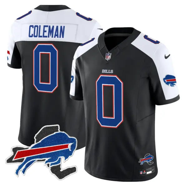 Mens Buffalo Bills New York Patch Vapor Limited Jersey V3 Keon Coleman Jersey Black Alternate