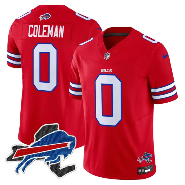 Mens Buffalo Bills New York Patch Vapor Limited Jersey V3 Keon Coleman Jersey Red