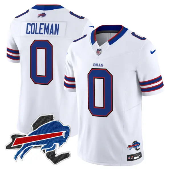 Mens Buffalo Bills New York Patch Vapor Limited Jersey V3 Keon Coleman Jersey White