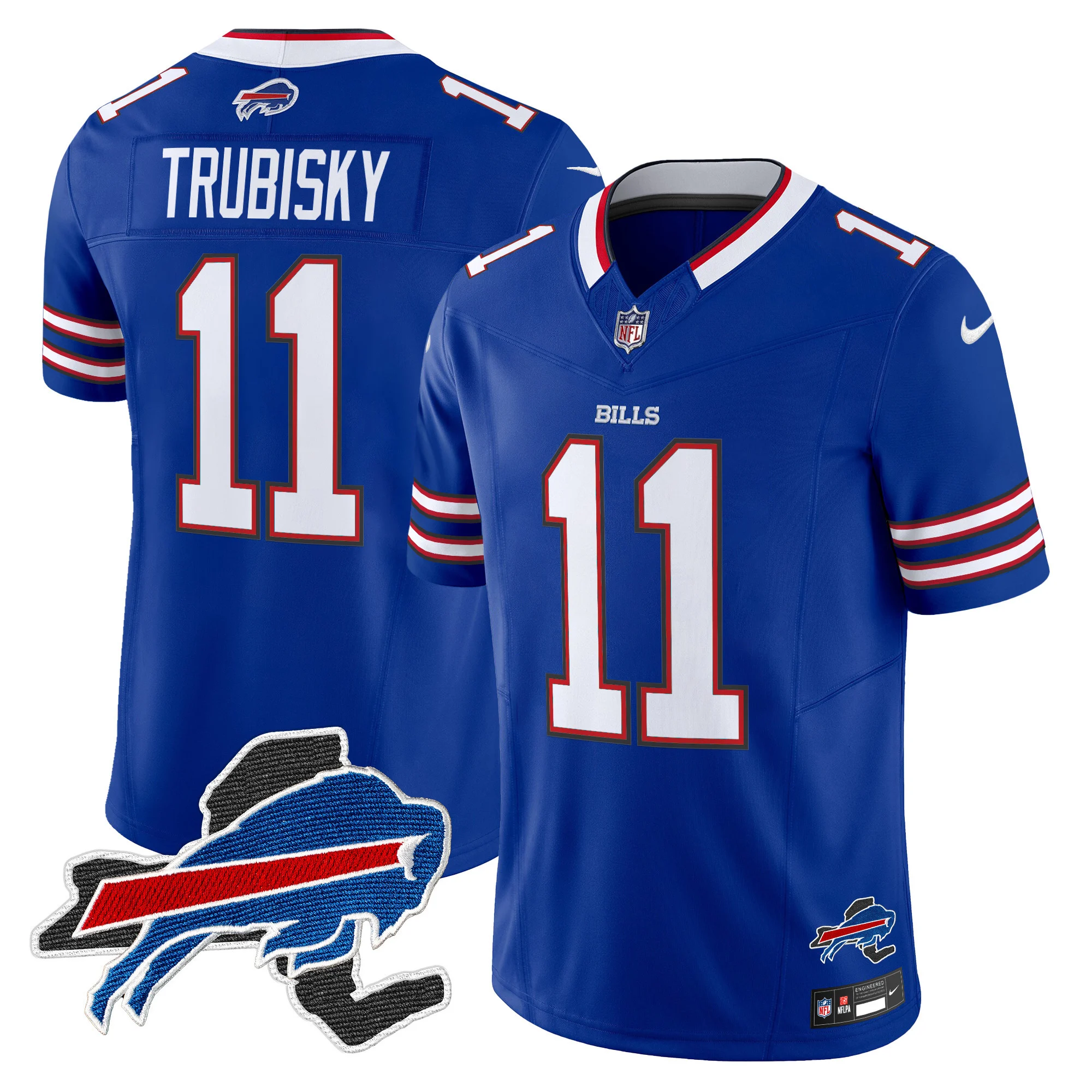 Mens Buffalo Bills New York Patch Vapor Limited Jersey V3 Mitchell Trubisky Jersey Royal