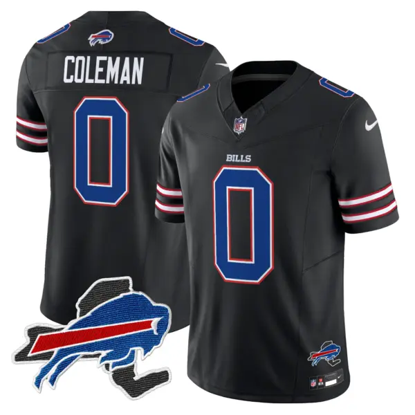 Mens Buffalo Bills New York Patch Vapor Limited Jersey V3 Keon Coleman Jersey Black