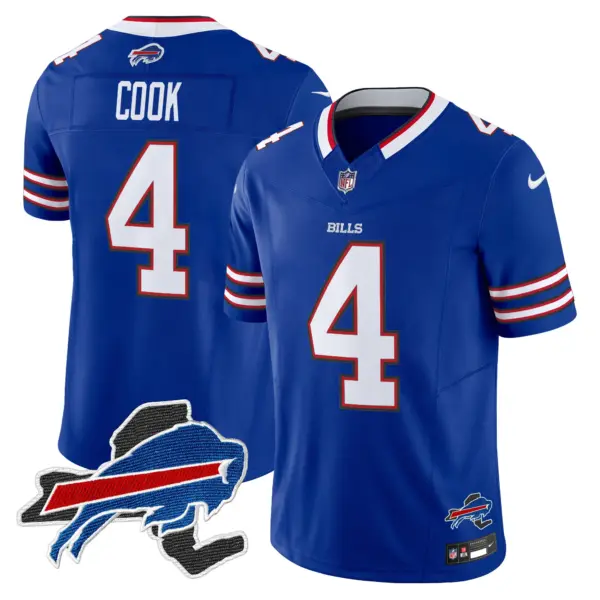 Mens Buffalo Bills New York Patch Vapor Limited Jersey V3 James Cook Jersey Royal
