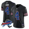 Mens Buffalo Bills New York Patch Vapor Limited Jersey V3 James Cook Jersey Black