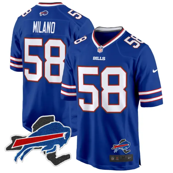 Mens Buffalo Bills New York Patch Game Jersey Matt Milano Jersey Royal