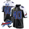 Mens Buffalo Bills New York Patch Game Jersey Von Miller Jersey Black Alternate