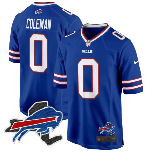 Mens Buffalo Bills New York Patch Game Jersey Keon Coleman Jersey Royal
