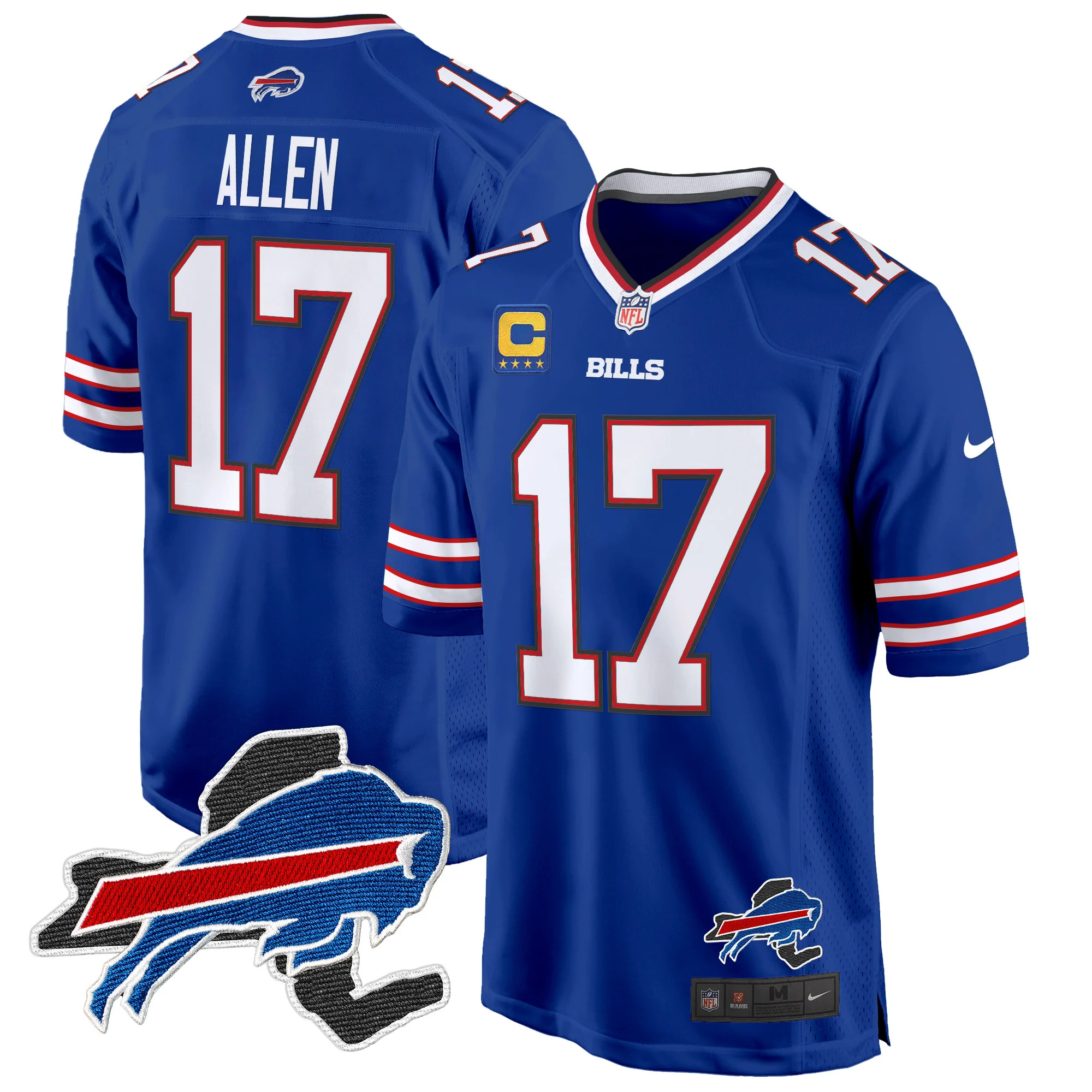 Mens Buffalo Bills New York Patch Game Jersey Josh Allen Jersey Royal