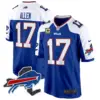 Mens Buffalo Bills New York Patch Game Jersey Josh Allen Jersey Royal Alternate